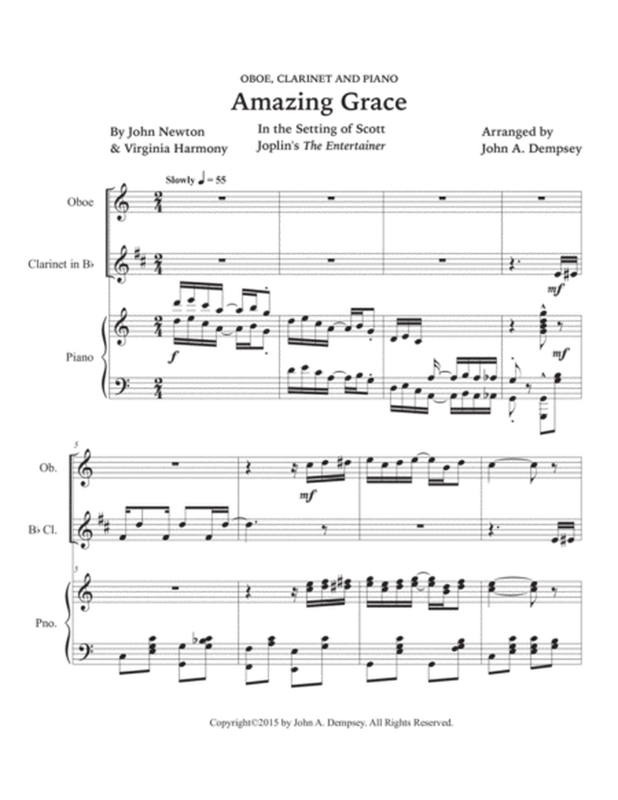 Amazing Grace / The Entertainer (Trio for Oboe, Clarinet and Piano) image number null