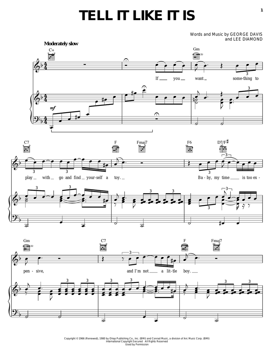 Tell It Like It Is Tell It Like It Is Acoustic Guitar scores gallery preview page 1
