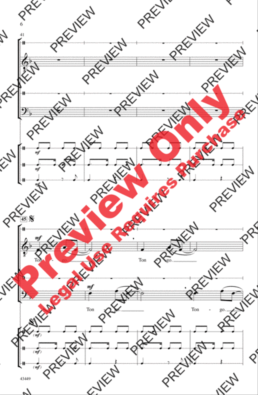 Tongo Tongo Men's Choir scores gallery preview page 6