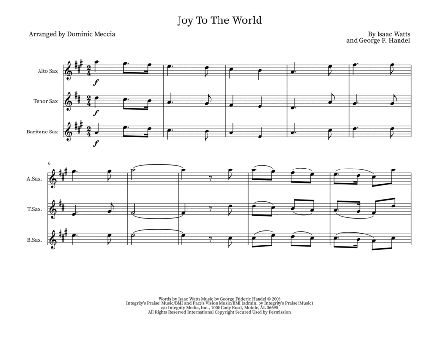 Joy To The World Joy To The World Small Ensemble scores gallery preview page 1