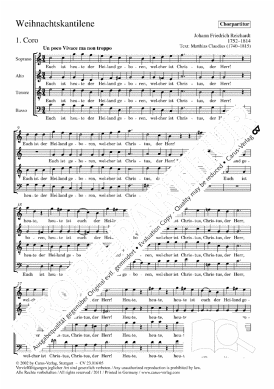 Weihnachtskantilene Weihnachtskantilene SSAATB scores gallery preview page 2