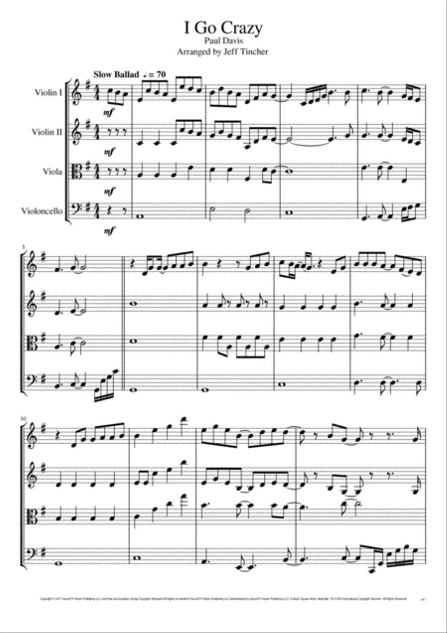 I Go Crazy String Quartet scores gallery preview page 2