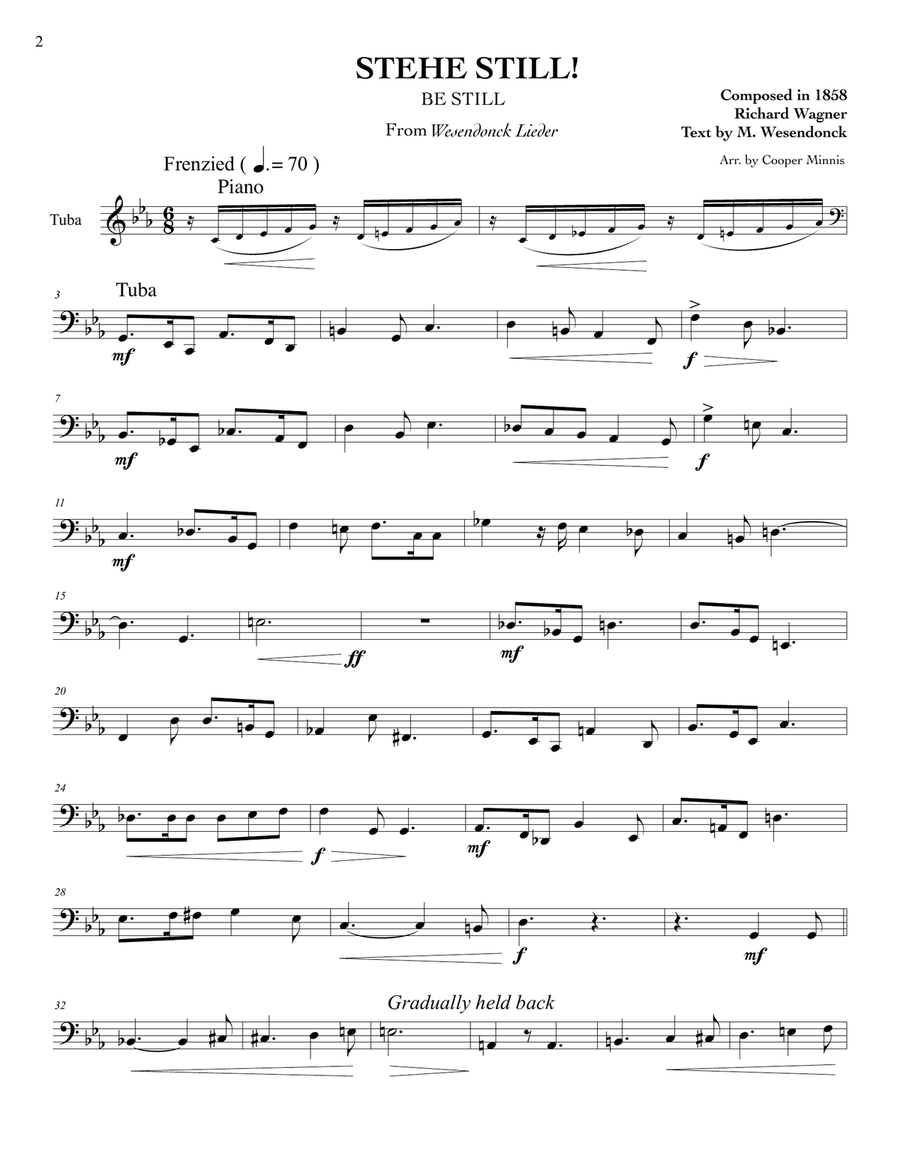 The Art of Melody: 13 Song Transcriptions for Tuba- Solo Parts Tuba scores gallery preview page 4