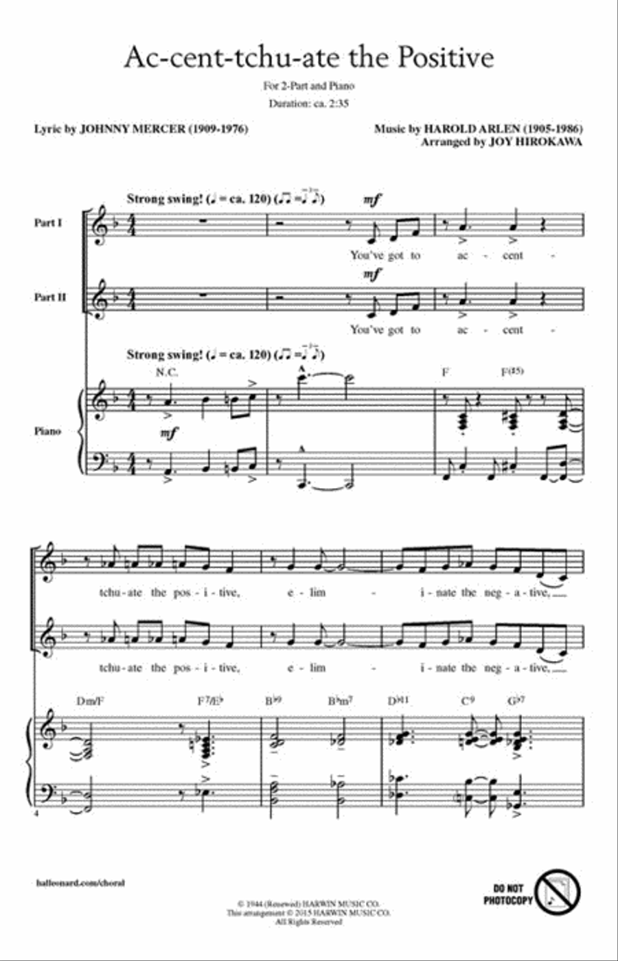 Ac-cent-tchu-ate the Positive 2-Part scores gallery preview page 2