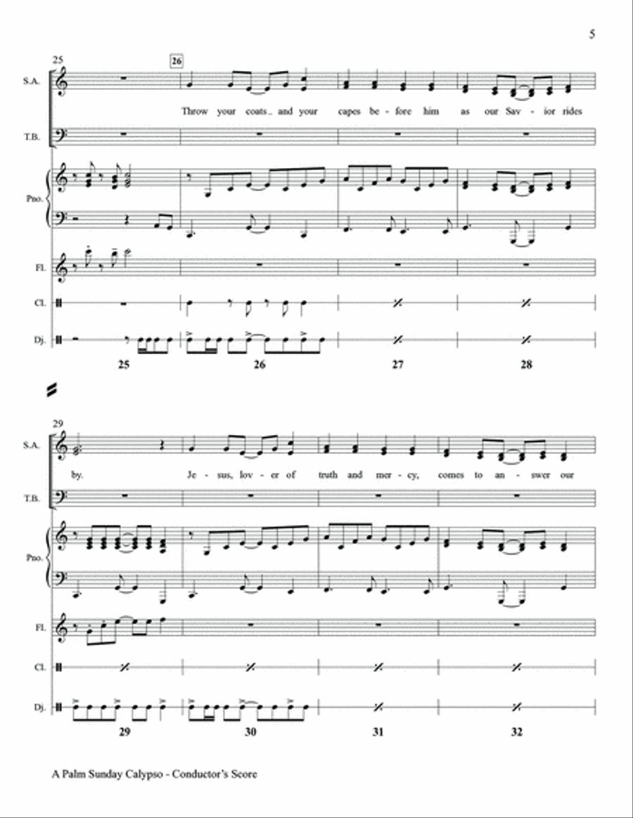 A Palm Sunday Calypso Piano Accompaniment scores gallery preview page 5