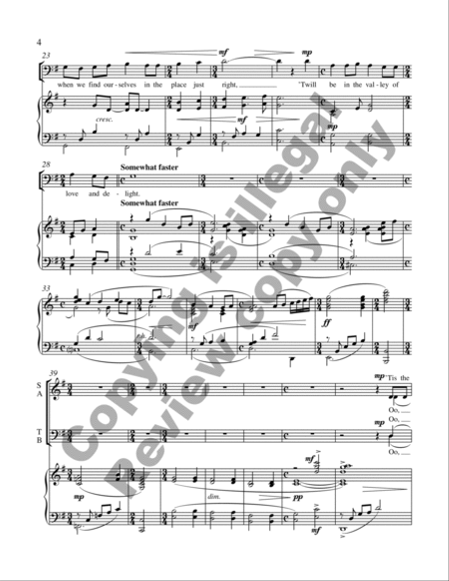 Simple Gifts 4-Part scores gallery preview page 11