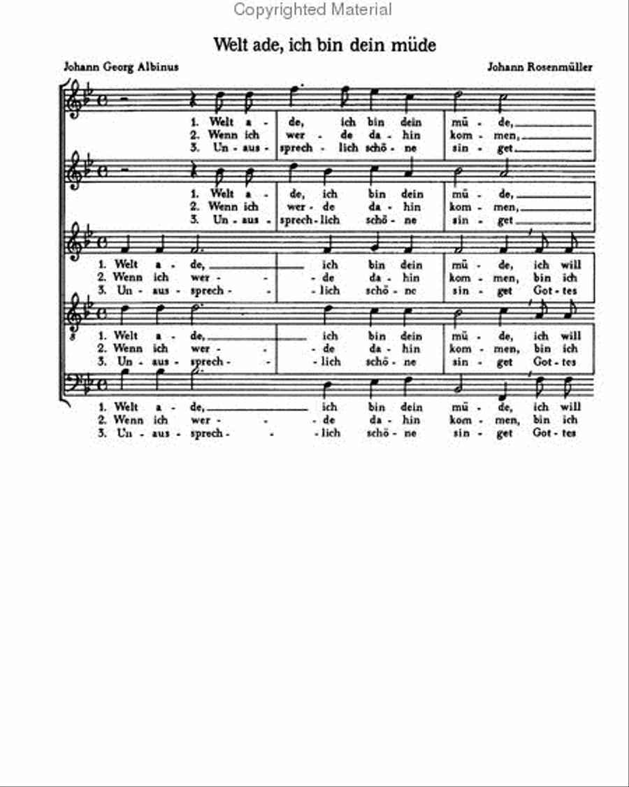 Franck: Die Erloseten des Herrn; Rosenmuller: Welt, ade Score scores gallery preview page 3