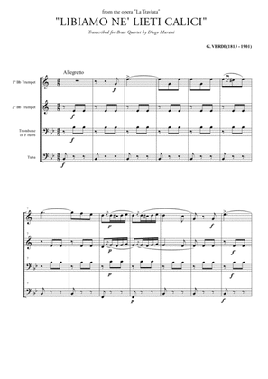 "Libiamo ne' lieti calici" (Brindisi) for Brass Quartet