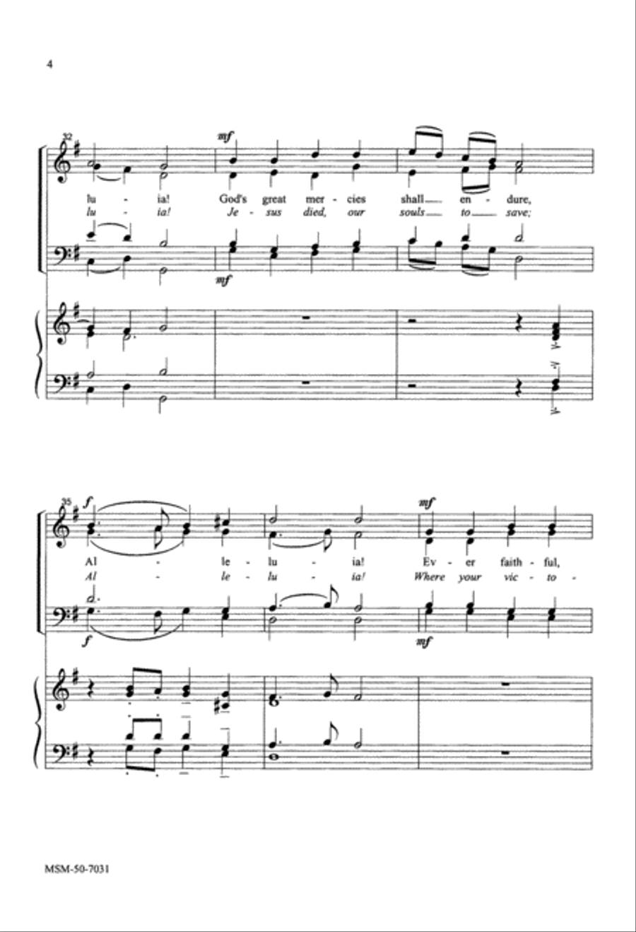 Christ the Lord Is Risen Today Let Us, with a Gladsome Mind 4-Part scores gallery preview page 5