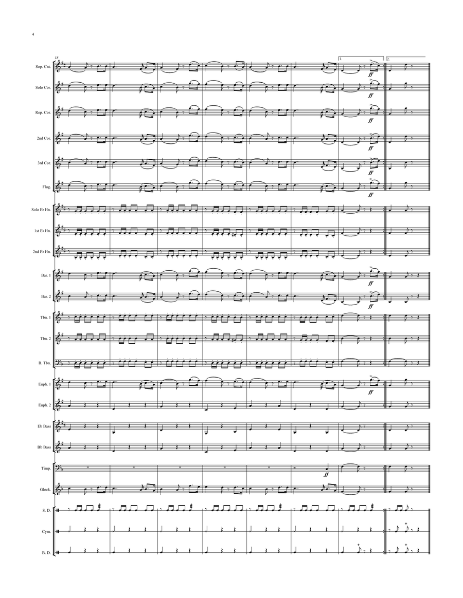 Greek & Cypriot National Anthem for British Brass Band Brass Band scores gallery preview page 4