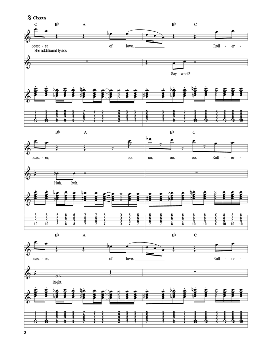 Love Rollercoaster Love Rollercoaster Acoustic Guitar scores gallery preview page 2