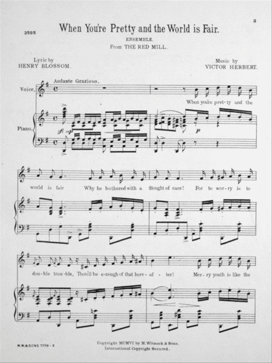 When You're Pretty and the World is Fair. (Ensemble) Voice scores gallery preview page 2