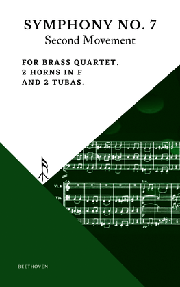 Beethoven Symphony 7 Movement 2 Allegretto for Brass Quartet 2 Horn in F 2 Tuba