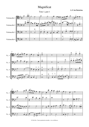 Magnificat G. P. da Palestrina Tone 1, part 1 for 4 cellos