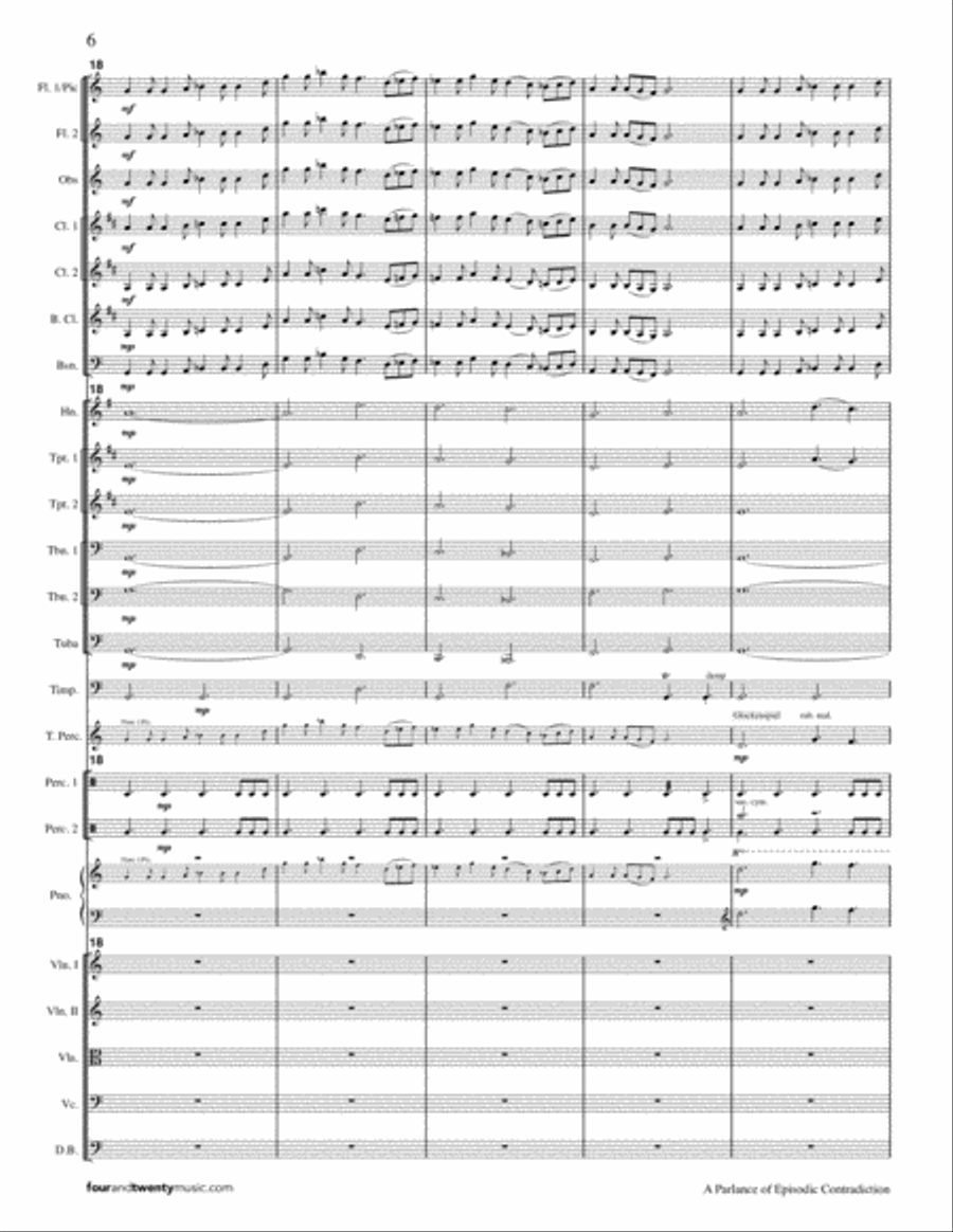 A Parlance of Episodic Contradiction, for school orchestra Full Orchestra scores gallery preview page 6