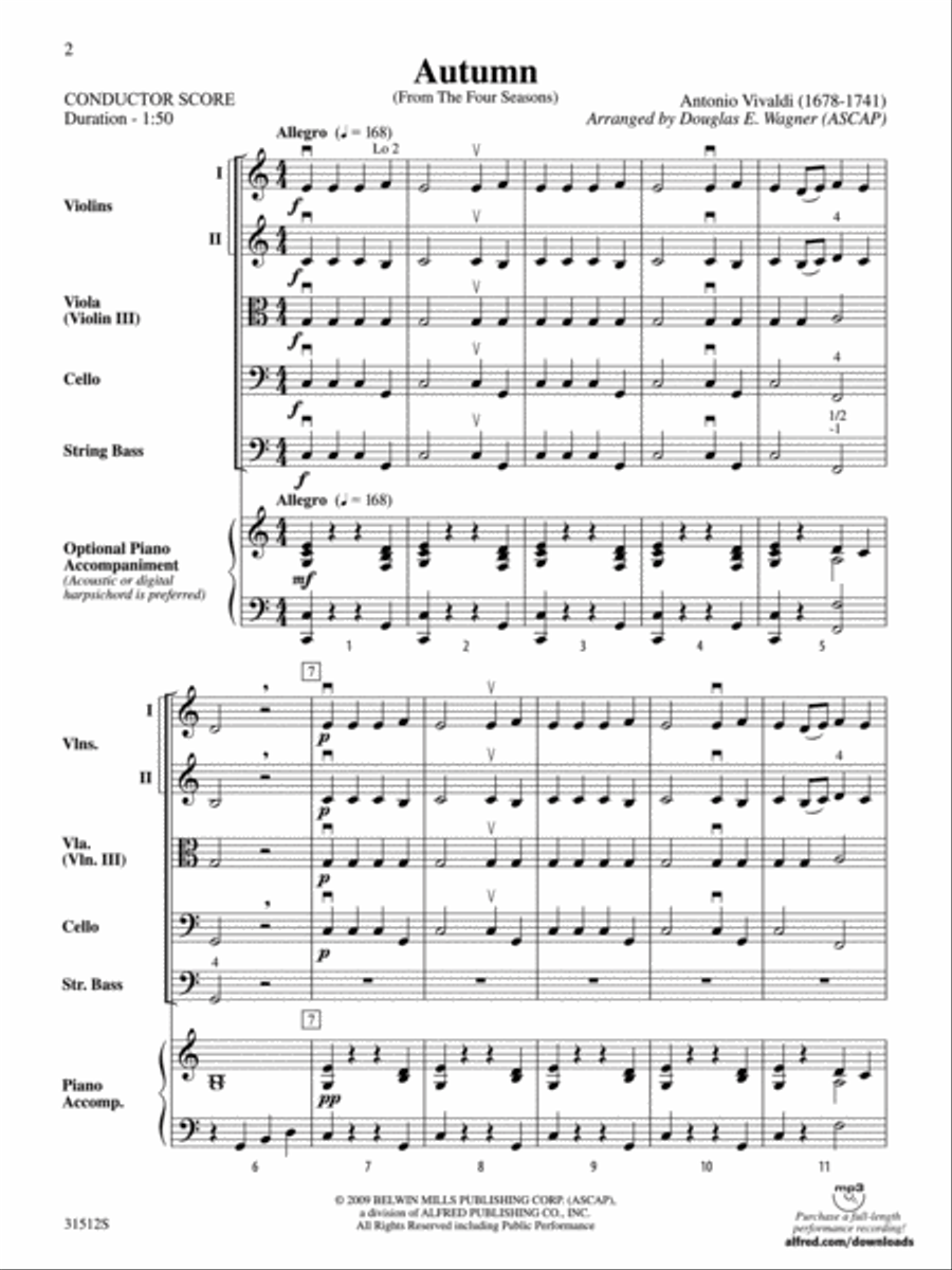 Autumn (from The Four Seasons) String Orchestra scores gallery preview page 2