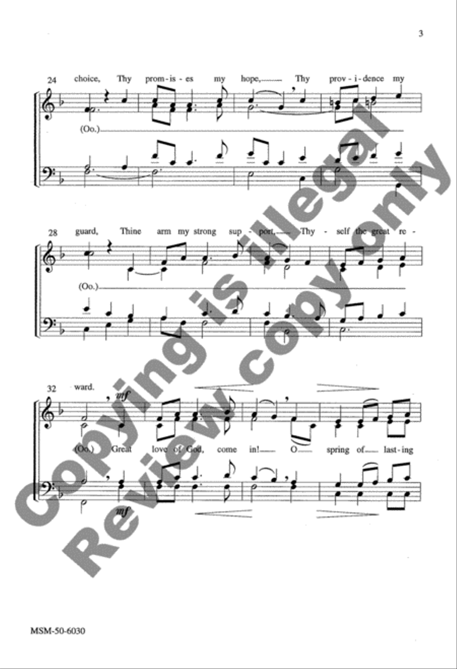 O Love that Casts out Fear 4-Part scores gallery preview page 7