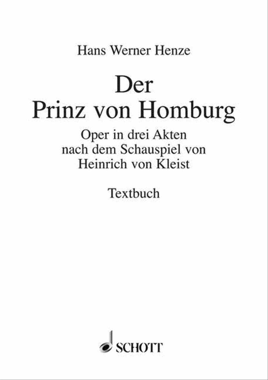Prince Of Homburg Libretto German Textbook scores gallery preview page 1