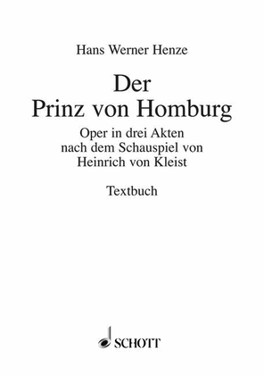 Prince Of Homburg Libretto German
