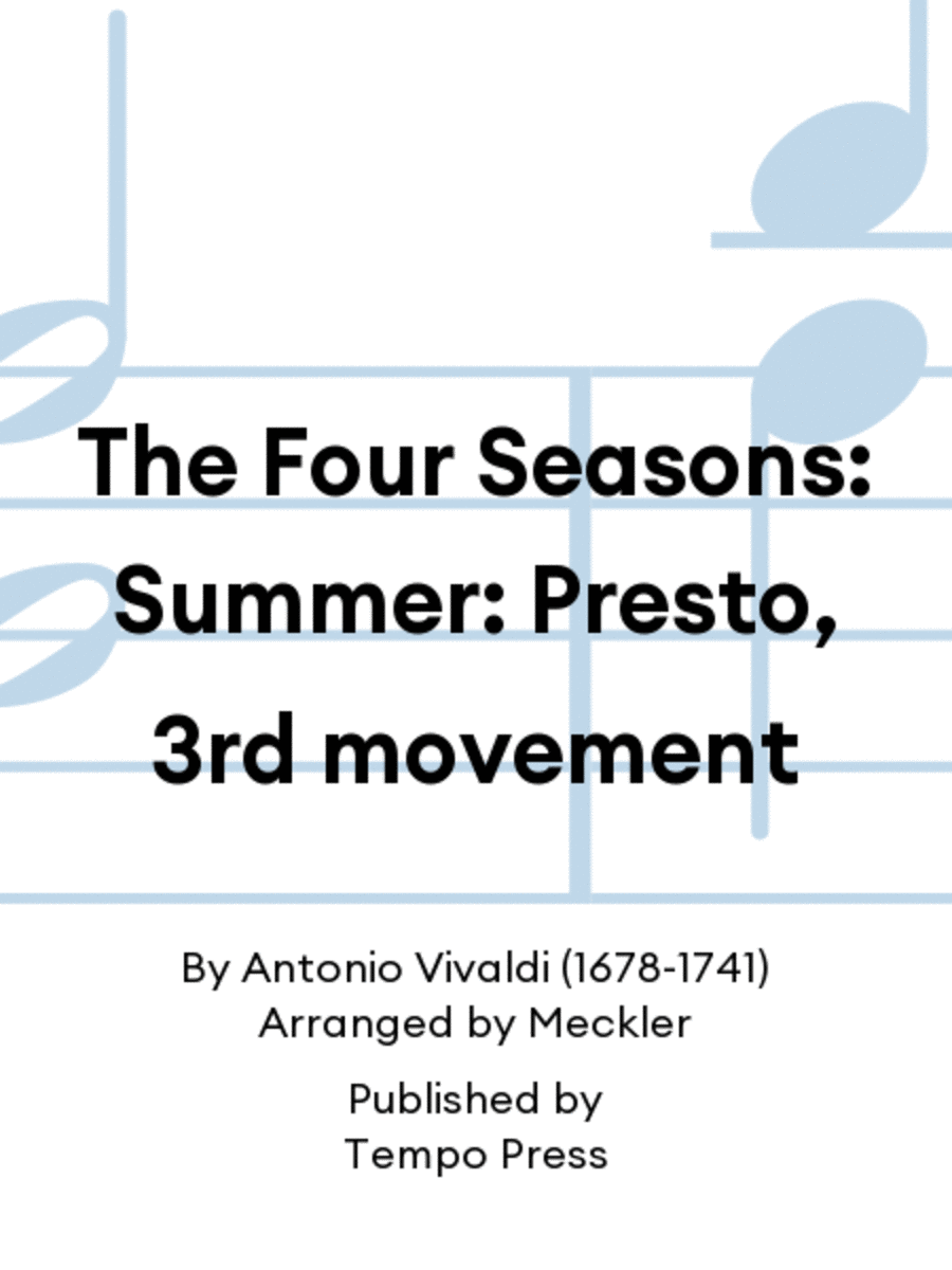 The Four Seasons: Summer: Presto, 3rd movement Orchestra scores gallery preview page 1