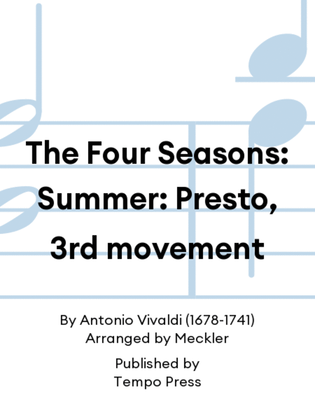Book cover for The Four Seasons: Summer: Presto, 3rd movement