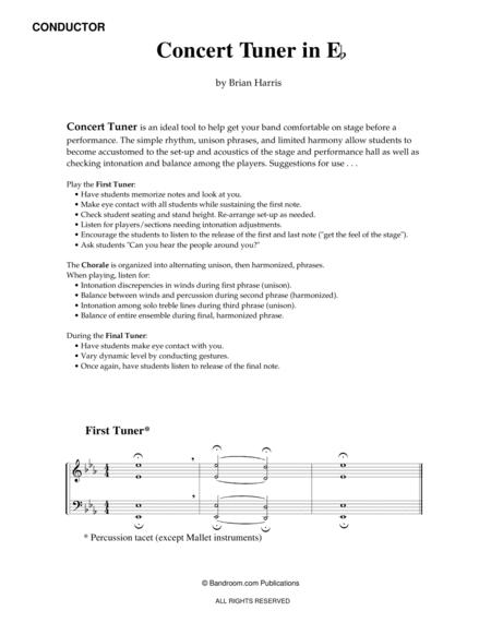 Concert Tuner in E-flat (concert band; very easy; SCORE ONLY; warm up) TEST HOW PDF DOWNLOADS WORK image number null