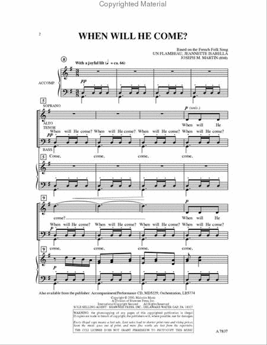 When Will He Come? 4-Part scores gallery preview page 2
