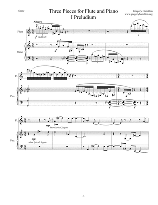 Three Pieces for Flute and Piano