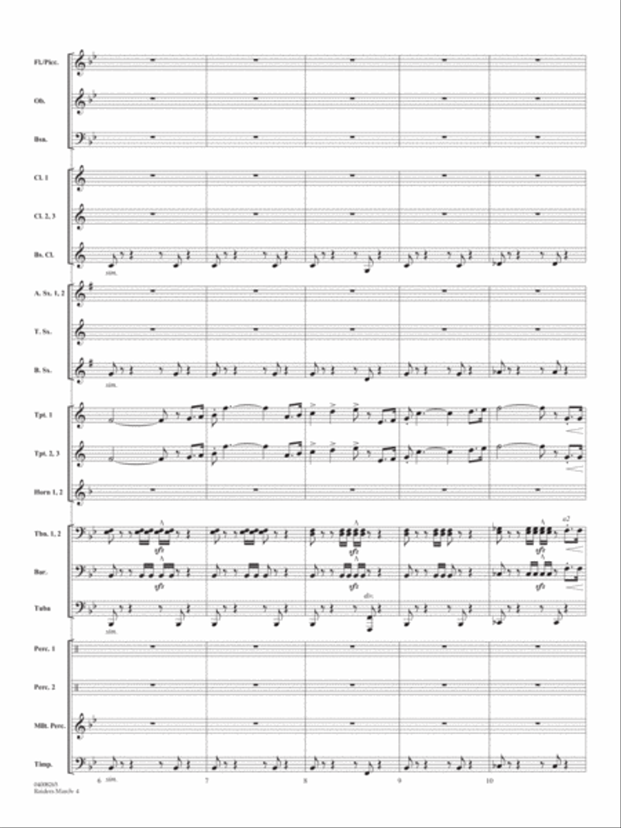 Raiders March (from Raiders Of The Lost Ark) (arr. Jay Bocook) - Conductor Score (Full Score) Concert Band scores gallery preview page 3