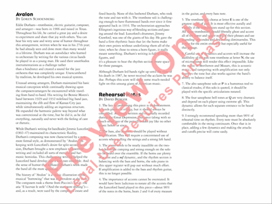 Avalon Jazz Ensemble scores gallery preview page 6