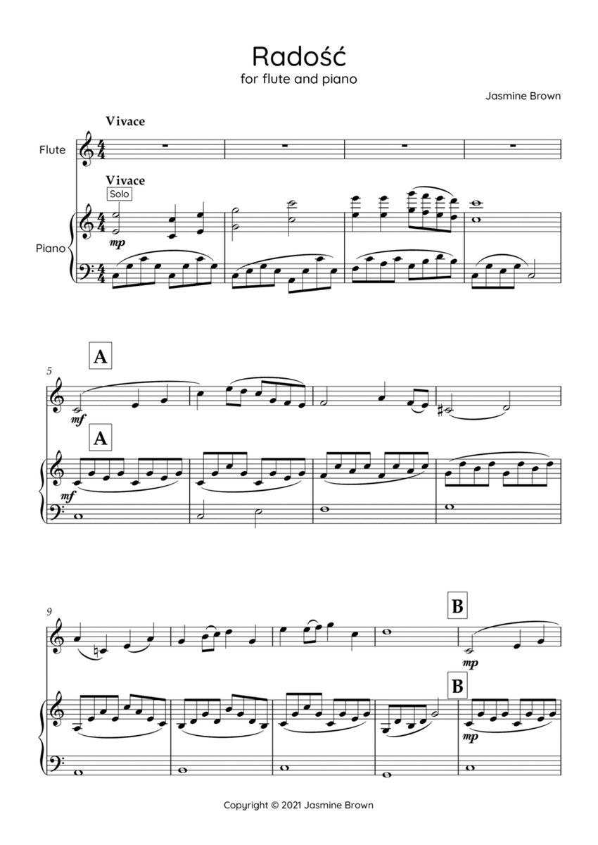 Radość - For Flute and Piano image number null