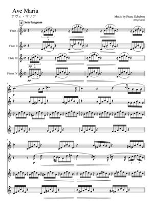 "Ave Maria" (Cdur) flute quartetto