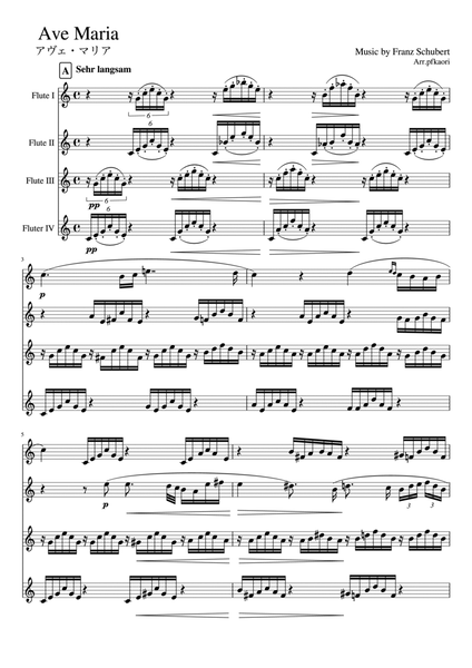 "Ave Maria" (Cdur) flute quartetto image number null