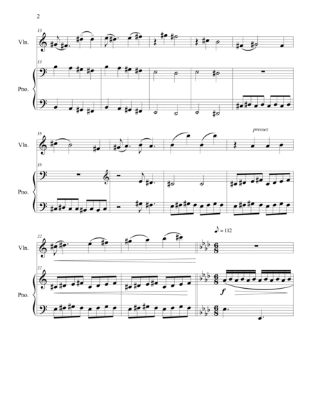Piece in 3 parts for Violin and Piano