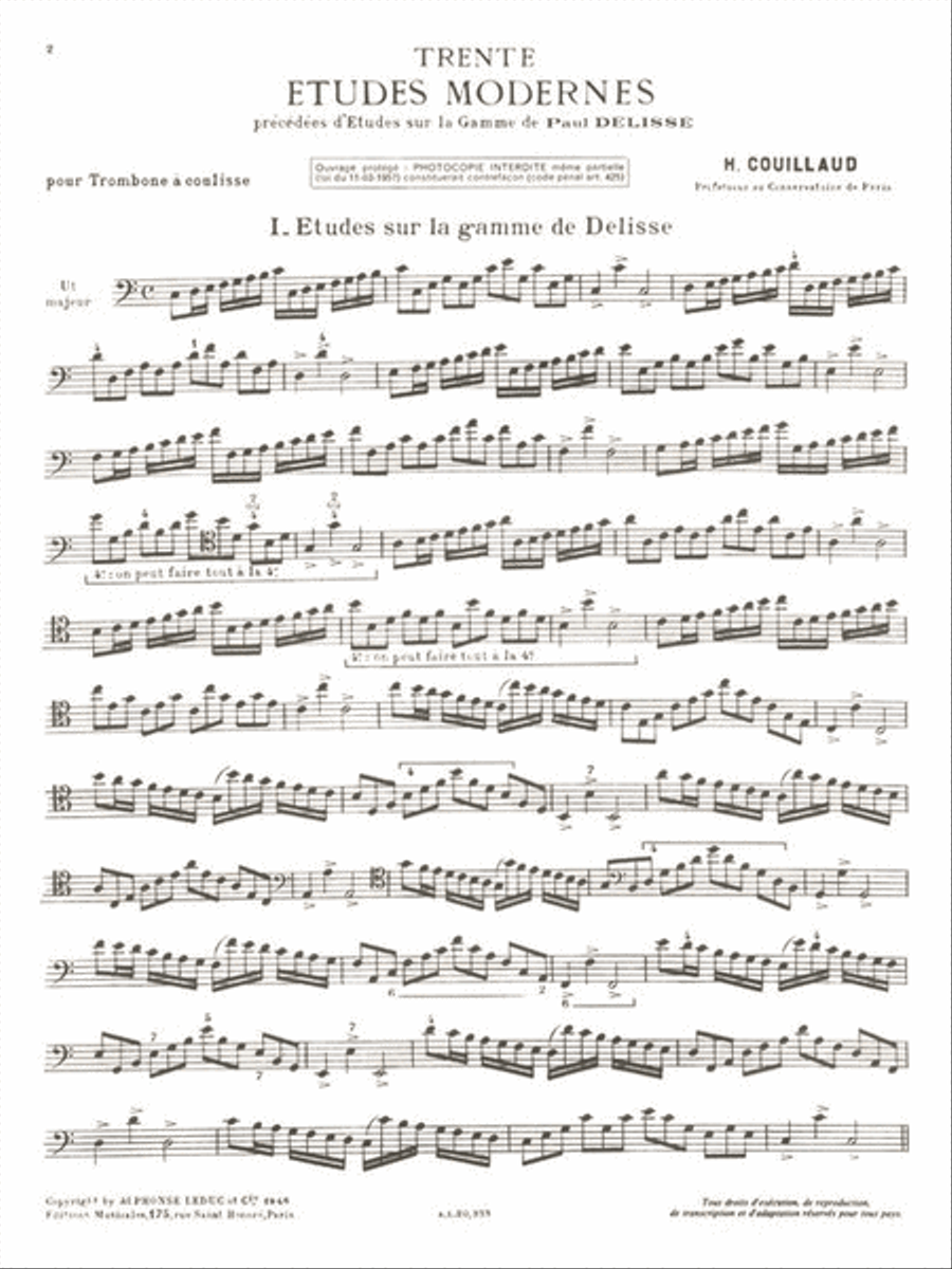 Trente Etudes Modernes Trente Etudes Modernes Trombone Solo scores gallery preview page 2