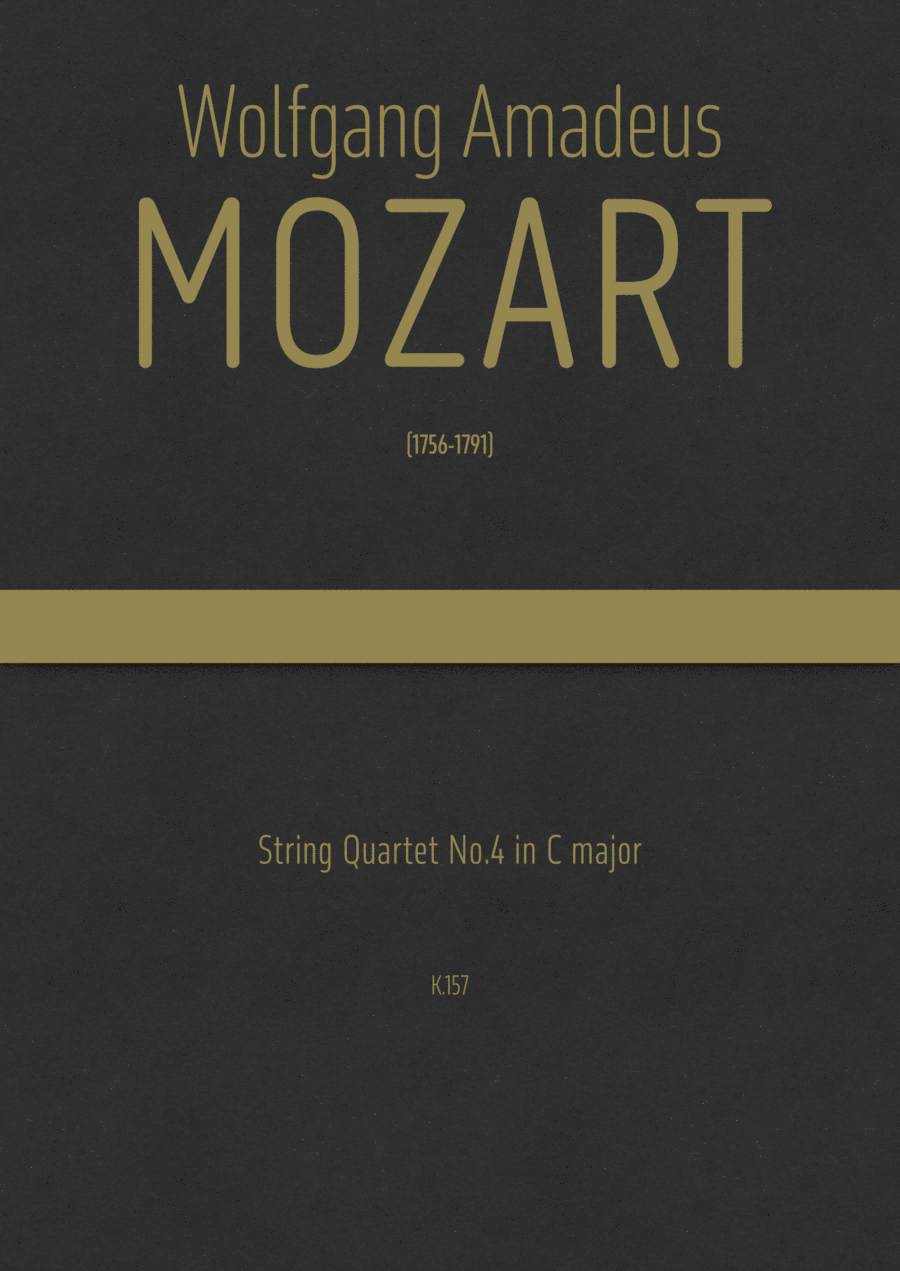 Mozart - String Quartet No.4 in C major, K.157 String Quartet scores gallery preview page 1