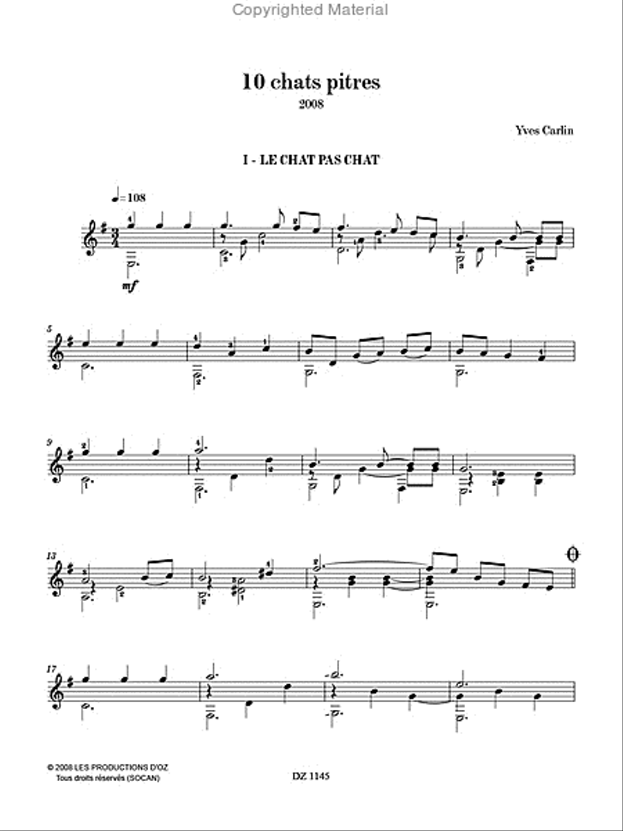 10 chats pitres, vol. 3 Classical Guitar scores gallery preview page 2
