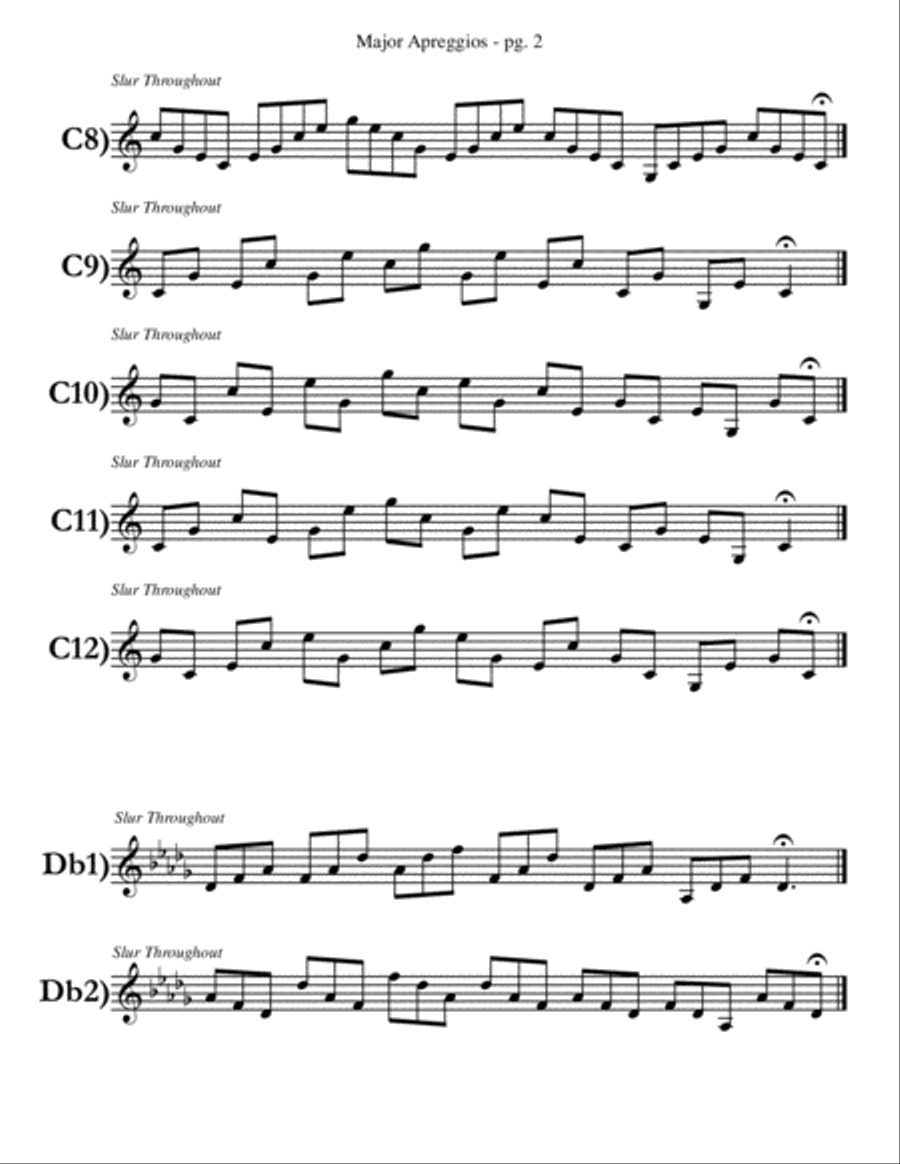Trumpet Player Major Arpeggios by Eddie Lewis Trumpet Solo scores gallery preview page 4