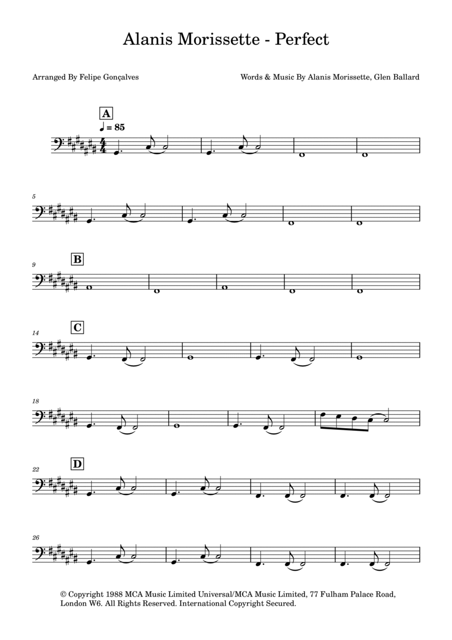 Perfect Bass Guitar scores gallery preview page 1