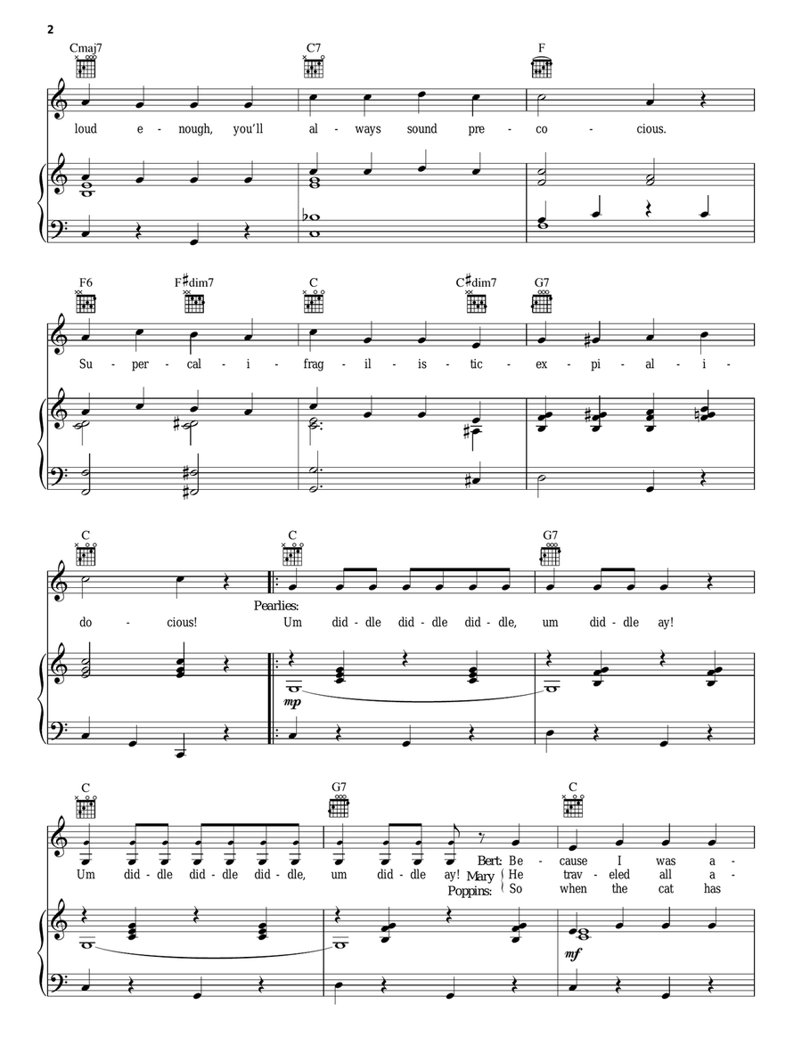 Supercalifragilisticexpialidocious (from Mary Poppins) Acoustic Guitar scores gallery preview page 2