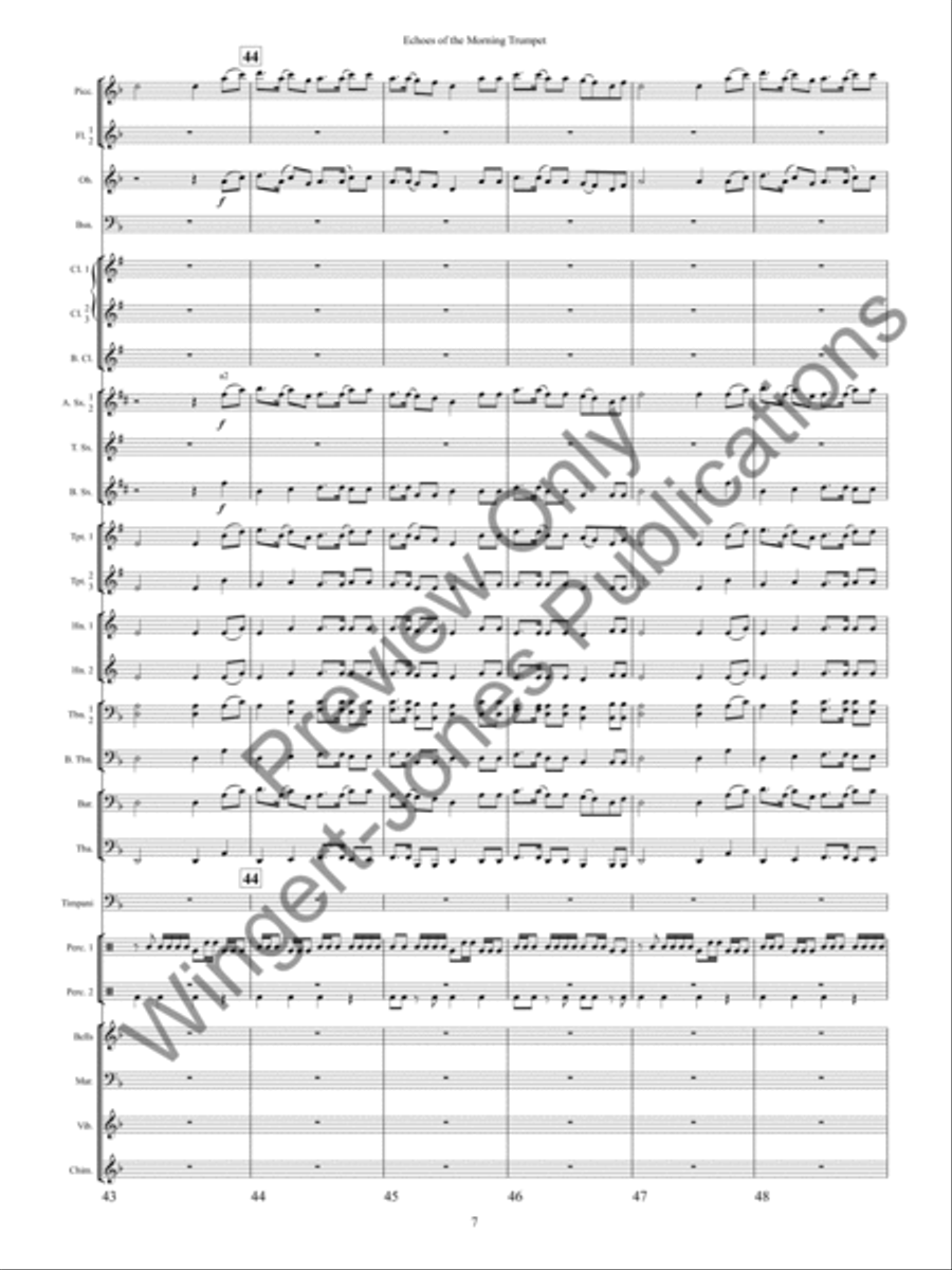 Echoes of the Morning Trumpet Concert Band scores gallery preview page 10