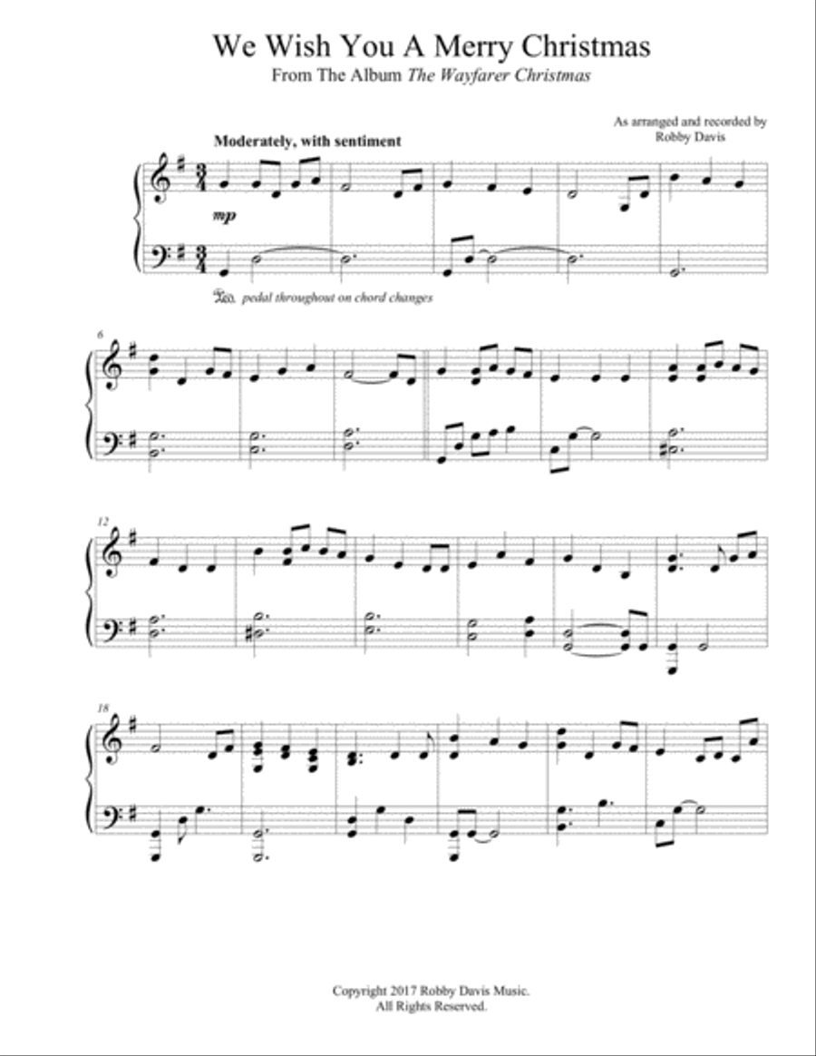 We Wish You A Merry Christmas Piano Solo scores gallery preview page 1