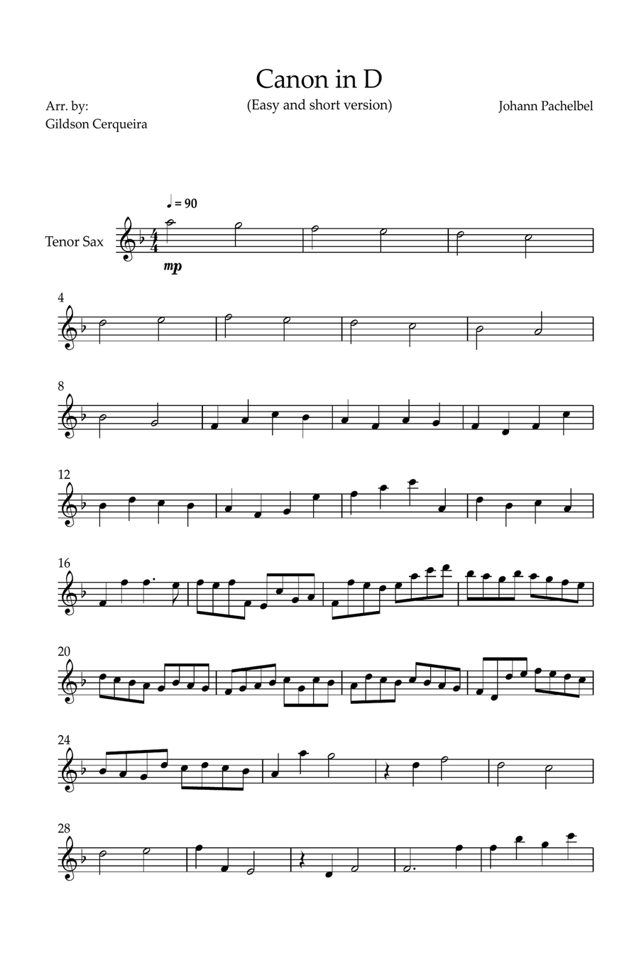 Canon in D Chamber Music scores gallery preview page 1