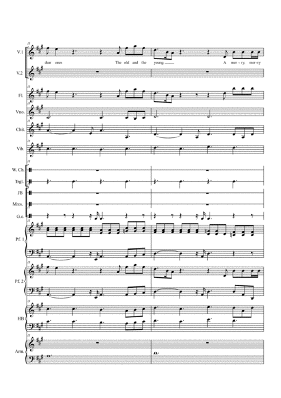 Happy Xmas (War Is Over) Handbell Choir scores gallery preview page 4