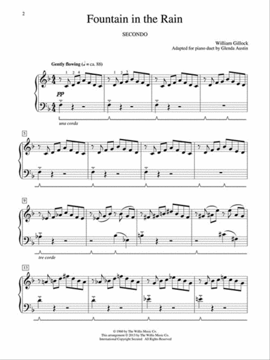 Fountain in the Rain Fountain in the Rain 1 Piano, 4-Hands scores gallery preview page 2