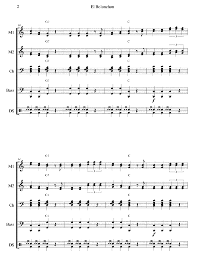 El Bolonchon Percussion Ensemble scores gallery preview page 2