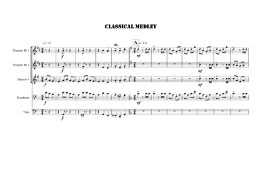 Classical Medley Brass Ensemble scores gallery preview page 2