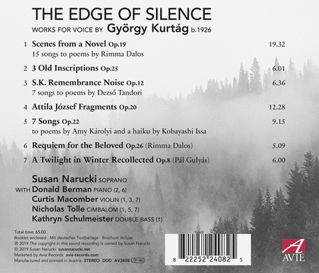 Susan Narucki: The Edge of Silence - Works for Voice by Gyorgy Kurtag