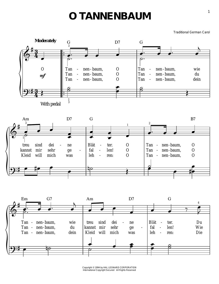 O Tannenbaum Voice scores gallery preview page 1