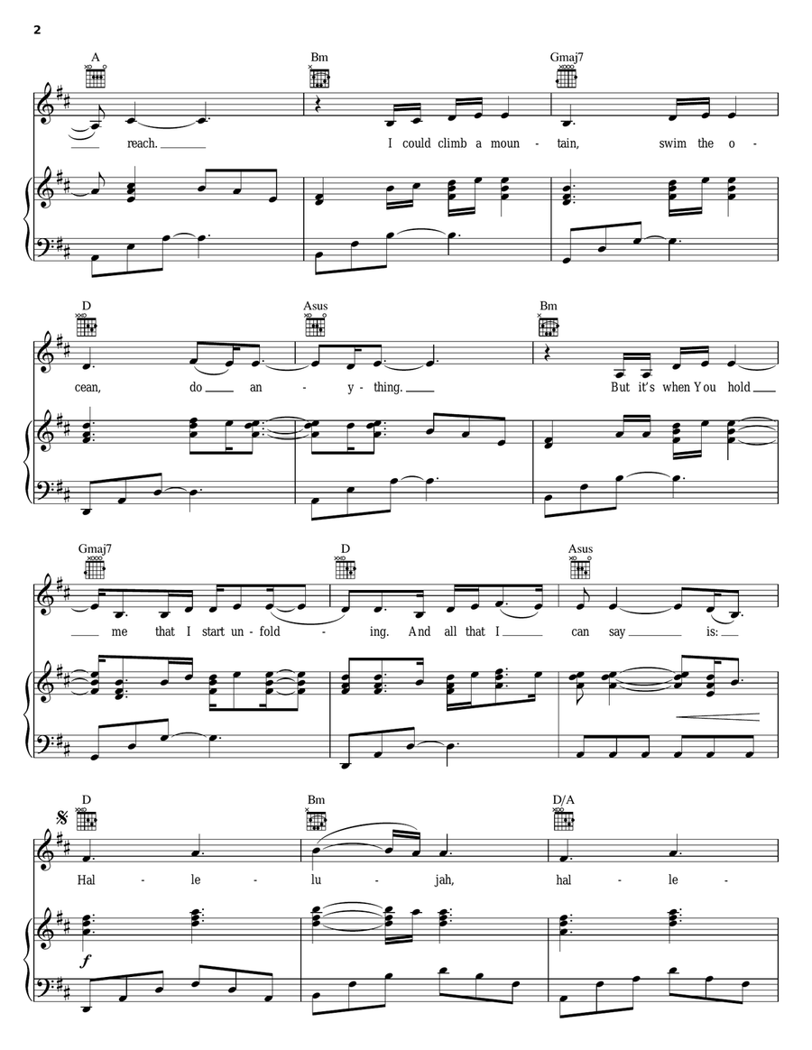 Hallelujah Hallelujah Piano, Vocal, Guitar scores gallery preview page 2